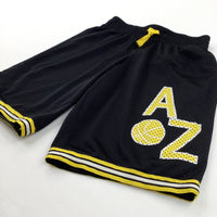 Black And Yellow Basketball Shorts- Boys 11-12 Years