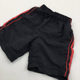 Black & Red Swimming Shorts - Boys 3-4 Years