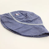 Ship Embroidered Navy & White Striped Sun Hat - Boys 1-2 Years