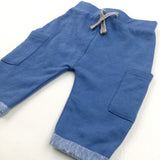 Blue Jersey Joggers With Side Pockets - Boys 0-3 Months
