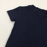 Sparkly Navy Lightweight Knitted Viscose Blouse - Girls 5 Years