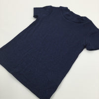 Sparkly Navy Lightweight Knitted Viscose Blouse - Girls 5 Years