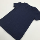 Sparkly Navy Lightweight Knitted Viscose Blouse - Girls 5 Years