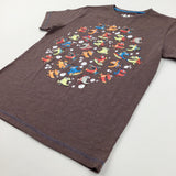 Colourful Fish Brown T-shirt- Boys 12 Years
