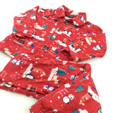 Christmas Scenes Red Flannel Pyjamas - Boys 18-24 Months