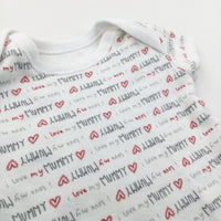 'I Love Mummy' Red, White & Grey Short Sleeve Bodysuit - Boys/Girls Newborn