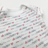 'I Love Mummy' Red, White & Grey Short Sleeve Bodysuit - Boys/Girls Newborn