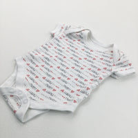 'I Love Mummy' Red, White & Grey Short Sleeve Bodysuit - Boys/Girls Newborn