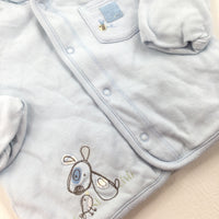 Embroidered Dog & Bird Pale Blue Jacket - Boys 3-6 Months