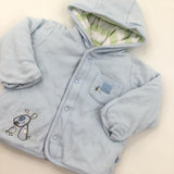 Embroidered Dog & Bird Pale Blue Jacket - Boys 3-6 Months