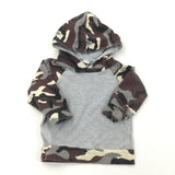 Grey & Brown Camo Hoodie - Boys 18-24 Months