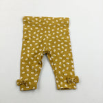 Acorn Mustard Leggings - Girls 0-3 Months