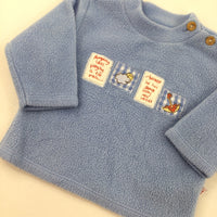 Applique Pale Blue Fleece - Boys 3-6 Months