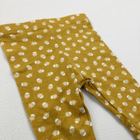 Acorn Mustard Leggings - Girls 0-3 Months