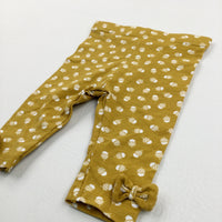 Acorn Mustard Leggings - Girls 0-3 Months