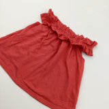 Red Off-The-Shoulder Top with Frill Detail - Girls 7 Years