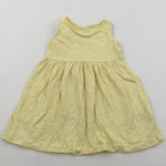 Spotty White & Yellow Lightweight Jersey Dress - Girls 12-18 Months