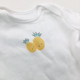 Pineapples White Short Sleeve Bodysuit - Boys/Girls Newborn