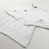 'Slazenger' Cricket White Knitted Jumper - Boys 11-12 Years