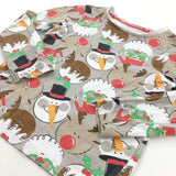 Snowmen, Christmas Puddings & Santa Light Brown Long Sleeve Top - Boys/Girls 2-3 Years