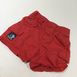 'Fun On The Road' Mickey Mouse Red Cotton Twill Shorts - Boys 12-18 Months