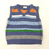 Blue, Green & Orange Stripe Tank Top - Boys 3-6 Months