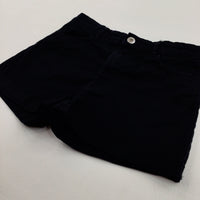 Black Denim Shorts With Adjustable Waist - Girls 11-12 Years