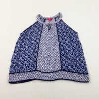 Blue Patterned Vest Top - Girls 11-12 Years