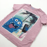 Selfie Monster Pink T-Shirt - Boys 2-3 Years