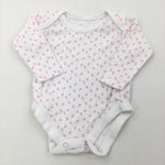 Flowers Pink & White Long Sleeve Bodysuit - Girls Newborn