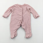 Textured Pink Babygrow - Girls Tiny Baby