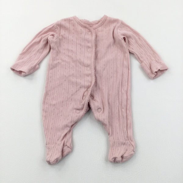 Textured Pink Babygrow - Girls Tiny Baby