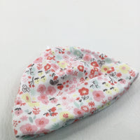 Colourful Flowers White Jersey Hat - Girls Tiny Baby