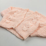 Light Coral Knitted Cardigan - Girls 0-3 Months