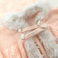 Peach & White Knitted Cardigan - Girls 3-6 Months