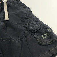 Navy Cotton Cargo Shorts - Boys 18-24 Months