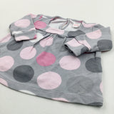 Spotty Pink & Grey Long Sleeve Top - Girls 0-3 Months