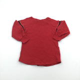 Red Ribbed Thick Jersey Tunic Top - Girls 6 Years