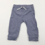 Navy & White Striped Lightweight Jersey Trousers - Boys 6-9 Months