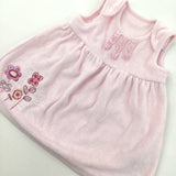 Flowers Embroidered Pink Dress - Girls 3-6 Months