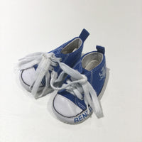 Griffin Blue & White Fabric Trainers - Boys Size 0 (0-3 Months)