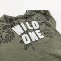 'Wild One' Khaki Short Romper - Boys 3-6 Months