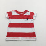 Ship Motif Red & White T-shirt - Boys 3-6 Months