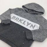 'Brklyn' Grey & White Hoodie Sweatshirt - Boys 4-5 Years