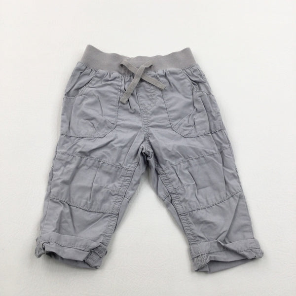 Grey Cotton Cargo Trousers - Boys 3-6 Months
