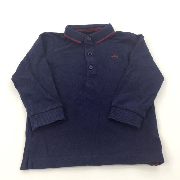Dragonfly Motif Navy Collared Top - Boys 18-24 Months