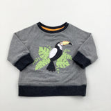 Toucan Appliqued Grey Sweatshirt - Boys 3-6 Months