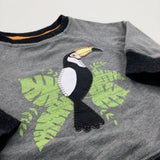 Toucan Appliqued Grey Sweatshirt - Boys 3-6 Months