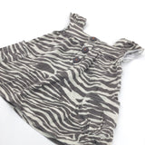 Animal Stripes Khaki & Brown Lightweight Jersey Dress - Girls 6-9 Months