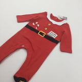 Santa Red Christmas Babygrow - Boys/Girls 0-3 Months